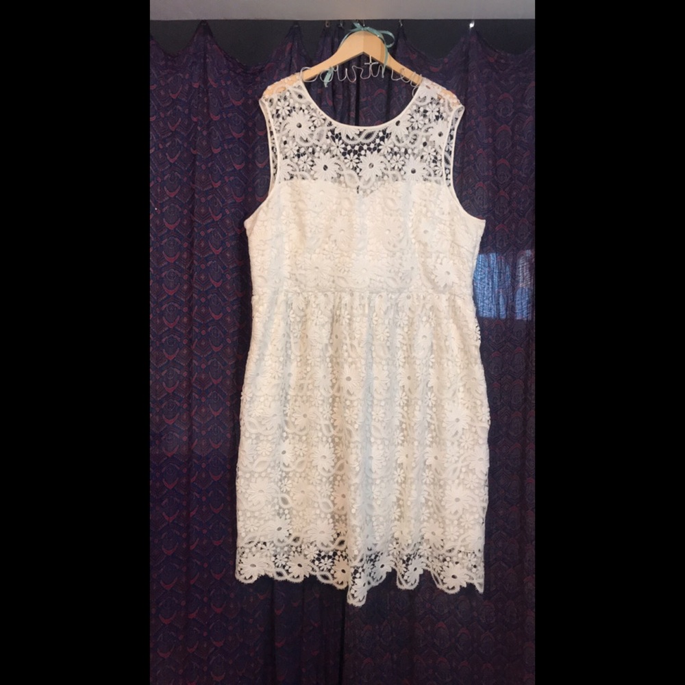 Anthropology Geode White Lace Wedding dress 3x